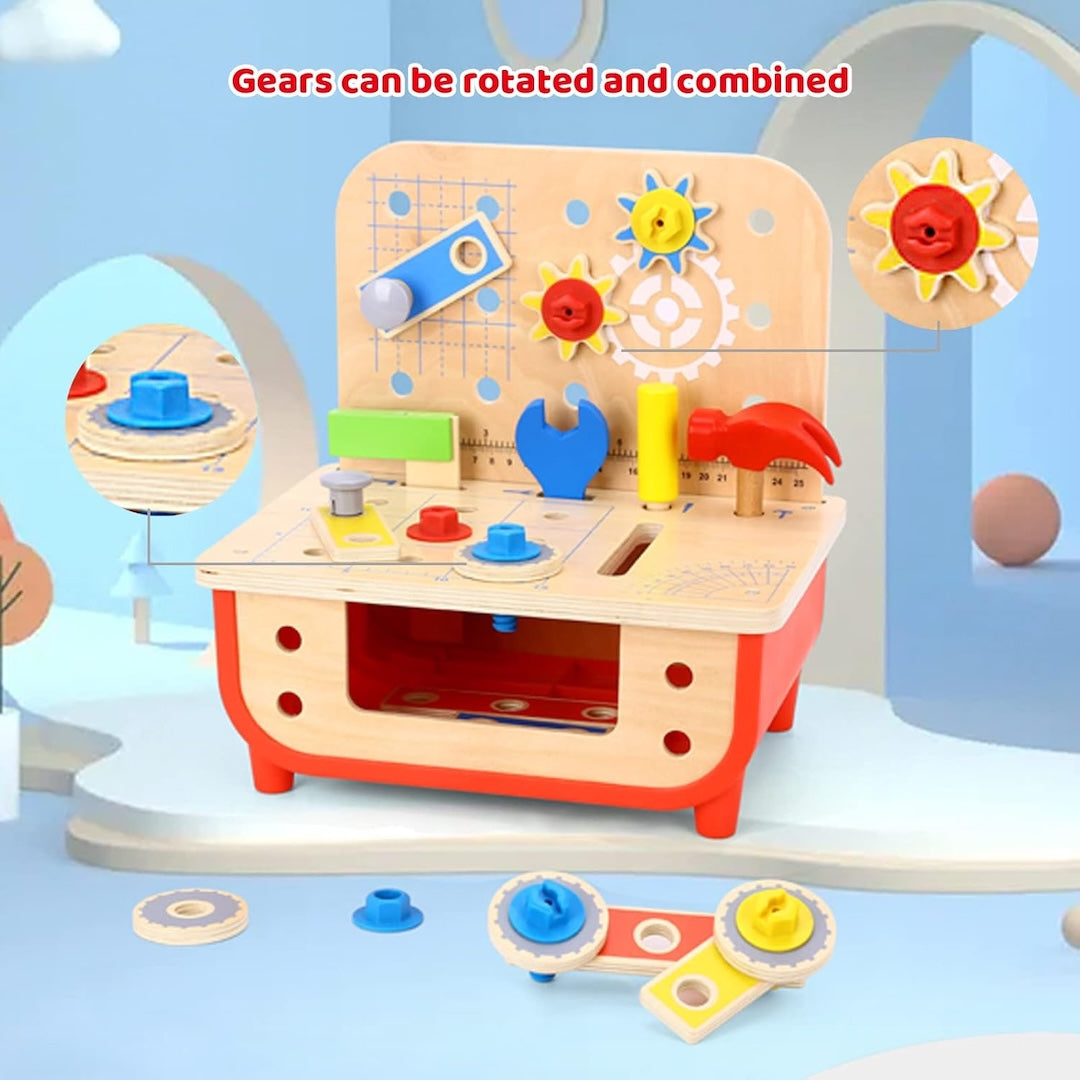 Tooky Toy Deluxe Wooden Work Bench Kids Toy 3Yrs+