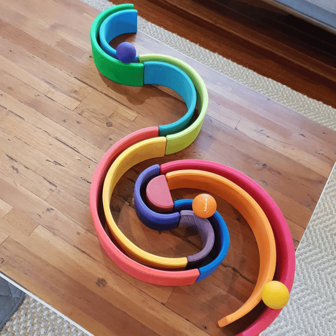 wooden rainbow balls