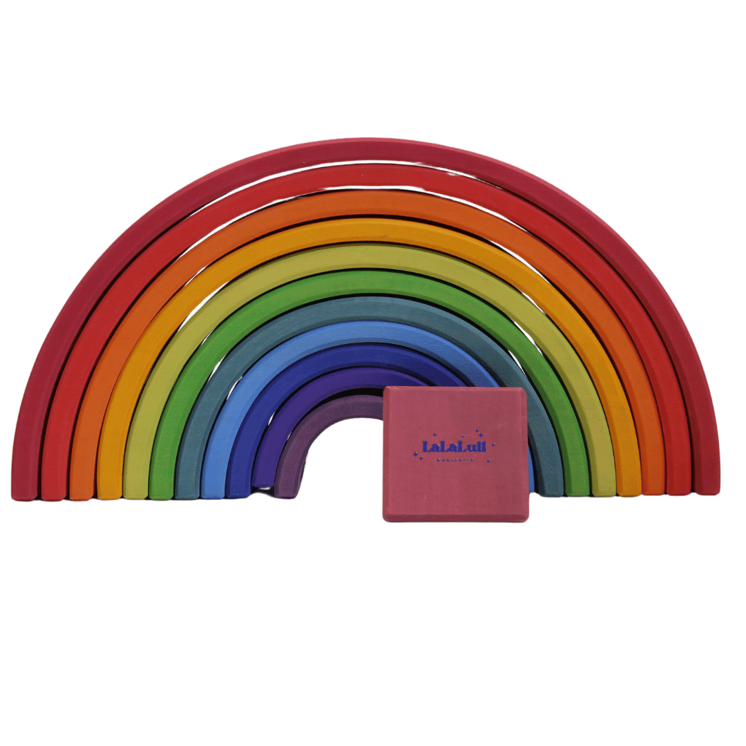 wooden rainbow stacker large