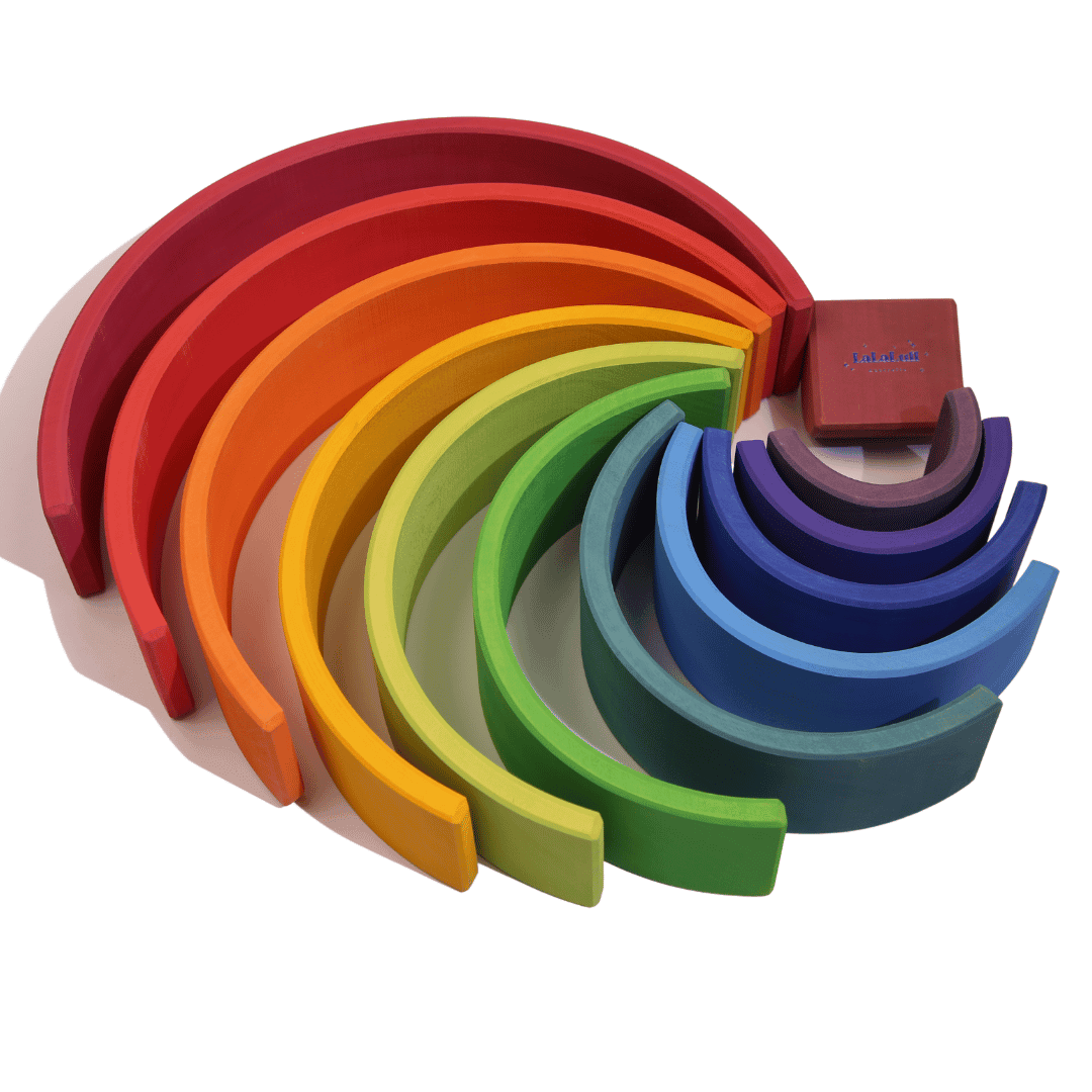 wooden rainbow stacker